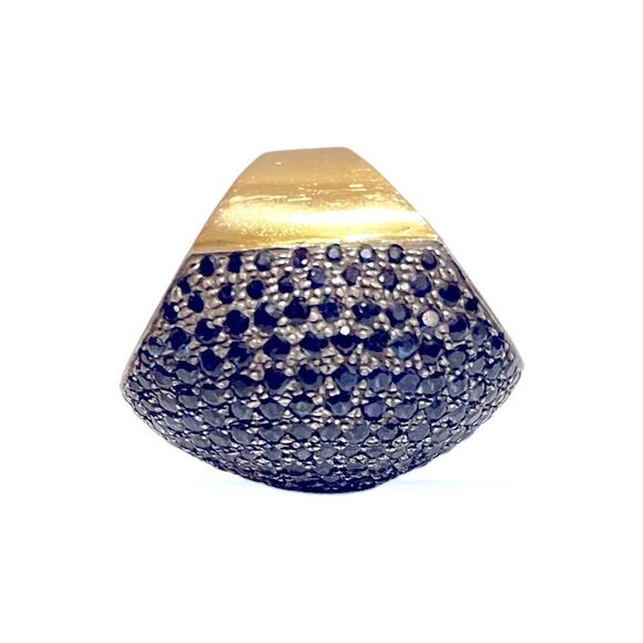 ❤️SOLD❤️BLUE Crystal Cocktail/ Statement Ring |12K Gold Band| - Picture 7 of 13